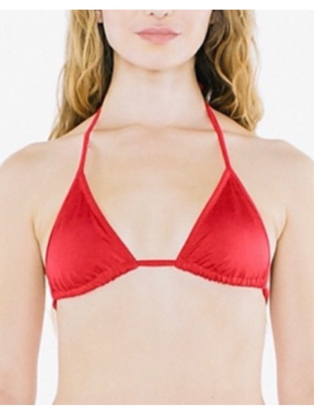 American Apparel Tricot Bikini poppy red Top sz Large